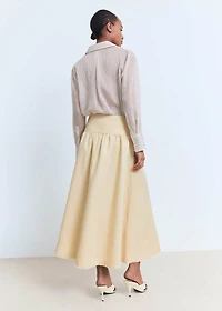 Midi-skirt with frayed ends