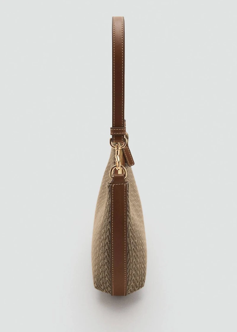 Jacquard shoulder bag with logo