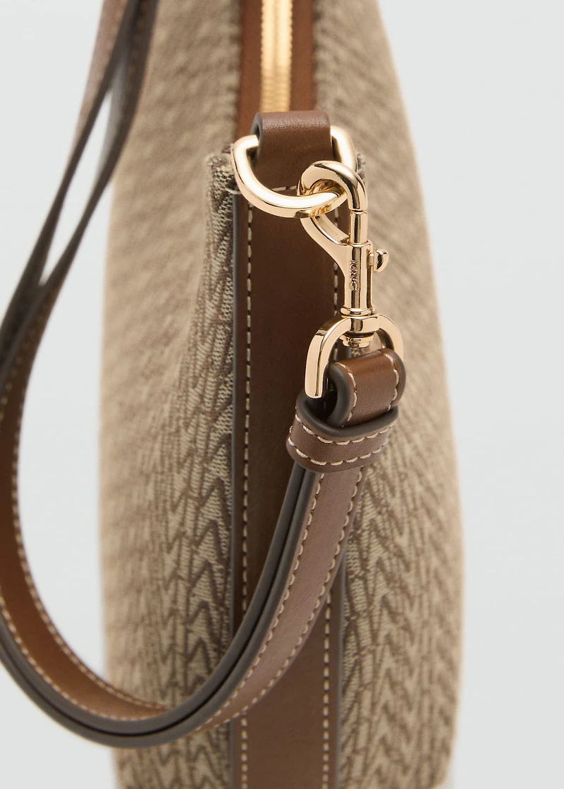 Jacquard shoulder bag with logo