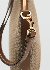 Jacquard shoulder bag with logo