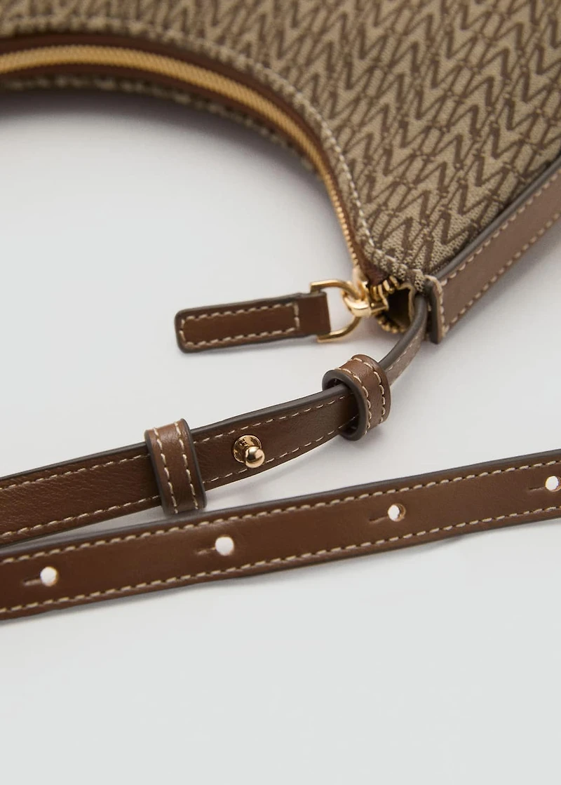Jacquard shoulder bag with logo