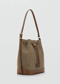 Jacquard bucket bag with logo