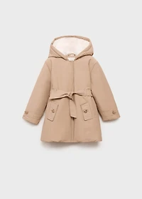 Trench coat with fur lining