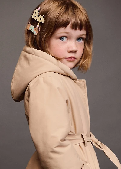 Trench coat with fur lining