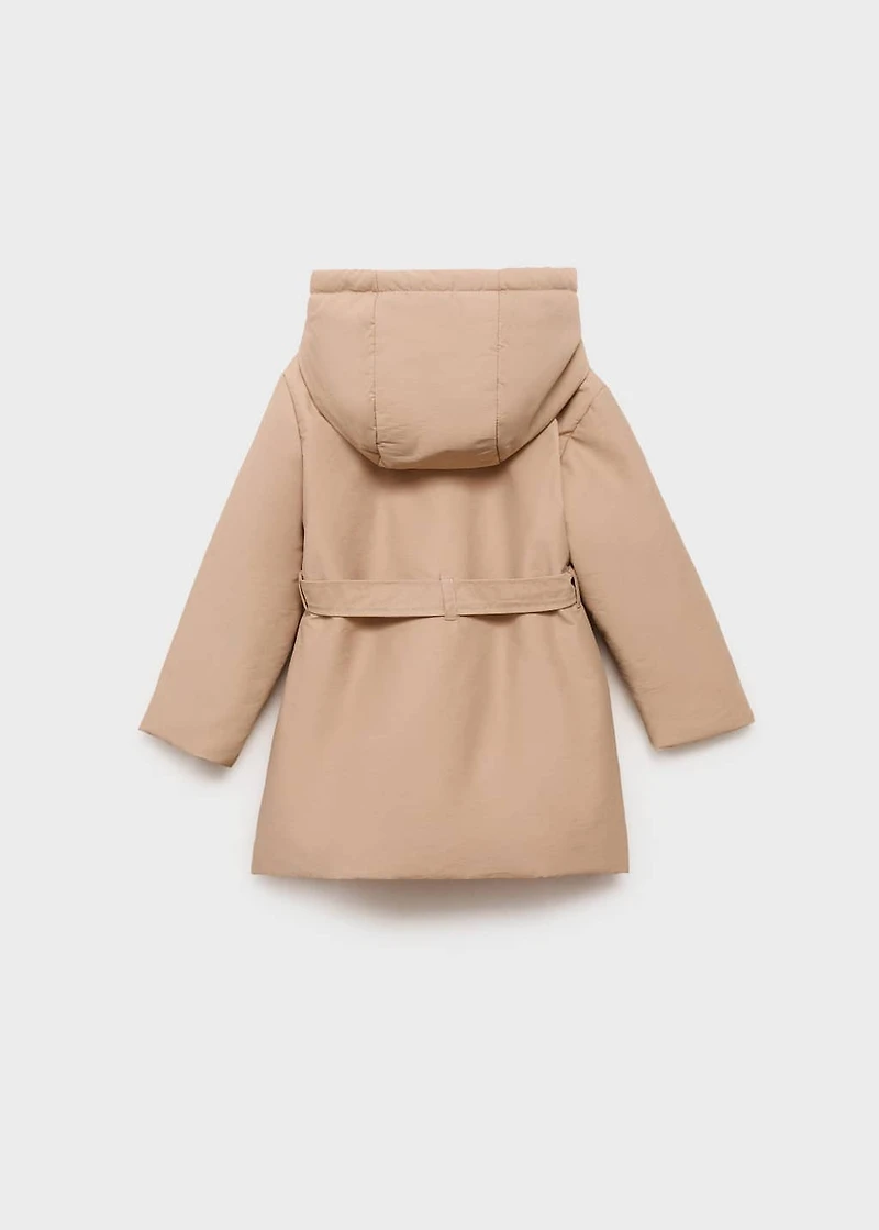 Trench coat with fur lining