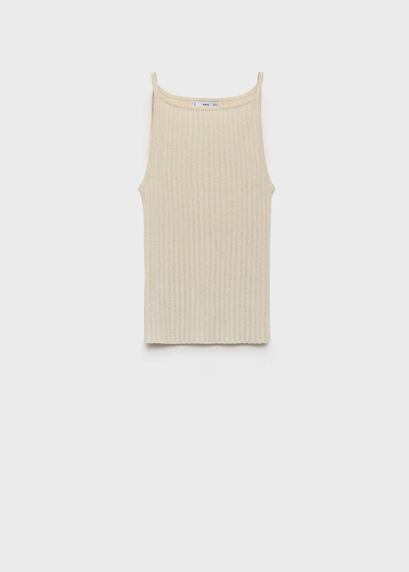 Fine ribbed knit top