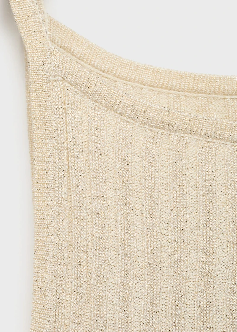 Fine ribbed knit top