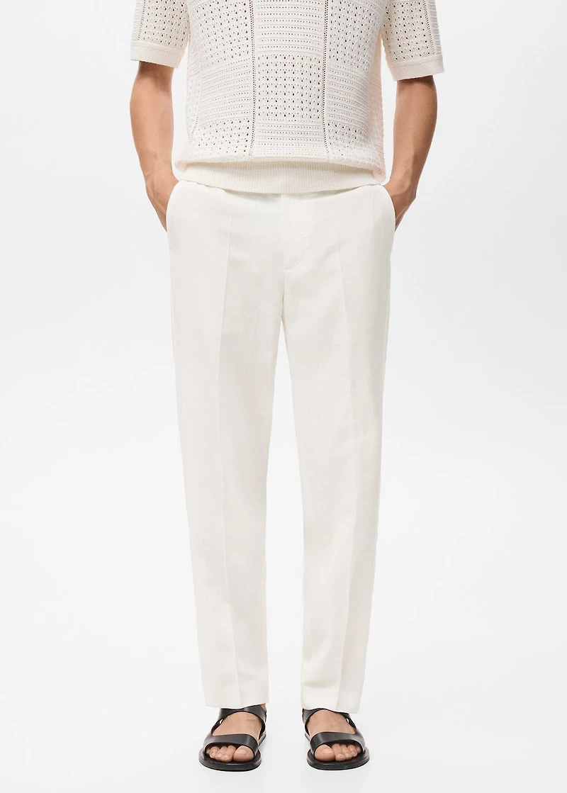 Straight-leg pants a linen and lyocell blend