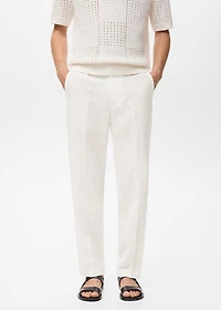 Straight-leg pants a linen and lyocell blend