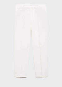 Straight-leg pants a linen and lyocell blend