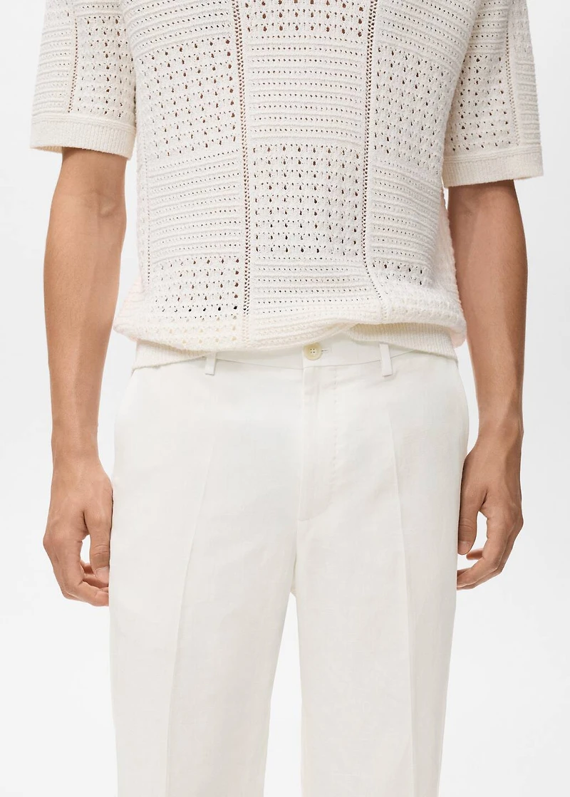 Straight-leg pants a linen and lyocell blend
