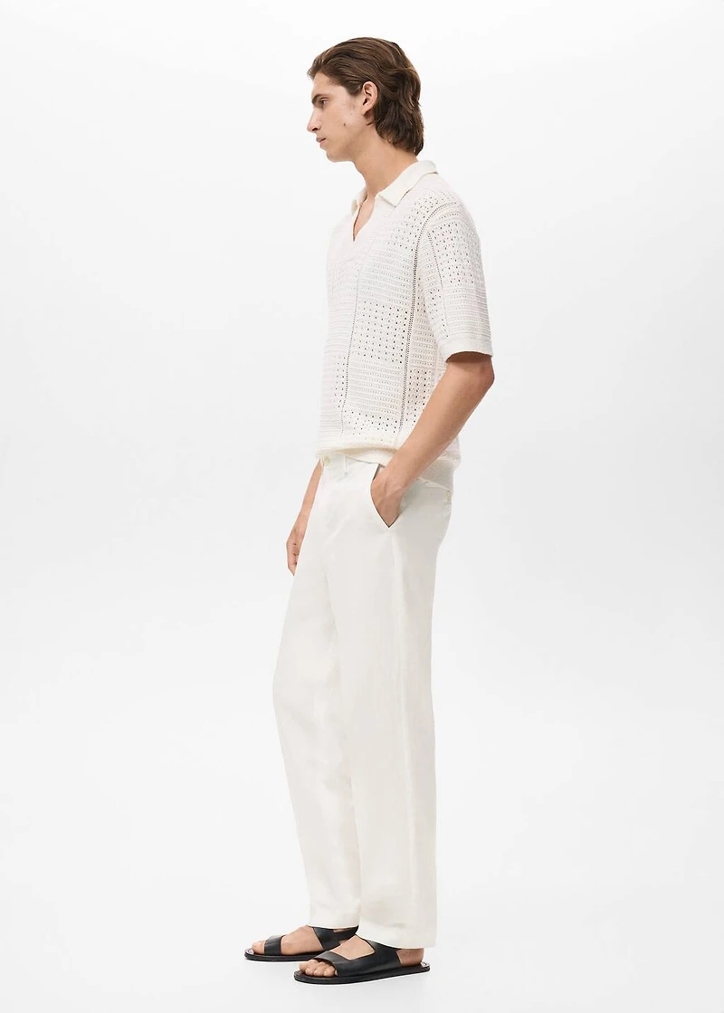 Straight-leg pants a linen and lyocell blend