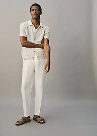 Straight-leg pants a linen and lyocell blend
