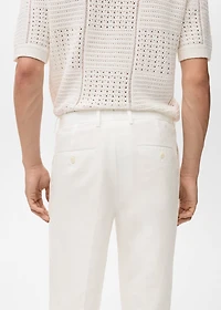 Straight-leg pants a linen and lyocell blend