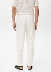 Straight-leg pants a linen and lyocell blend