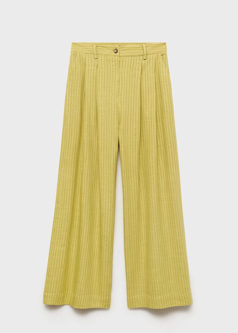 Striped straight suit trousers
