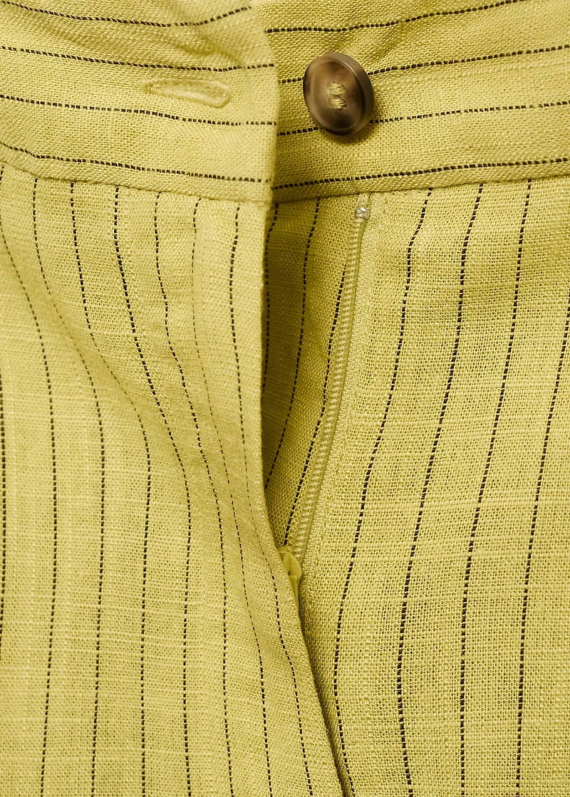 Striped straight suit trousers