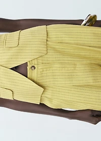 Striped straight suit trousers