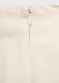 Asymmetrical cotton midi-skirt
