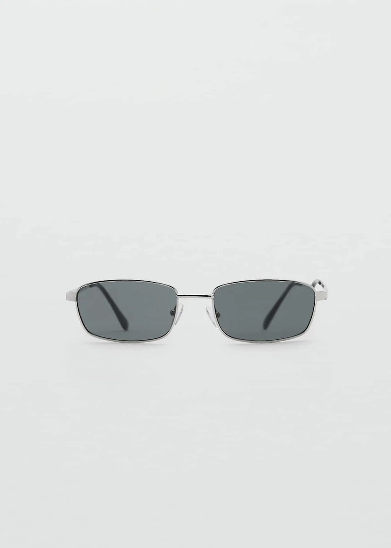 Rectangular metal frame sunglasses