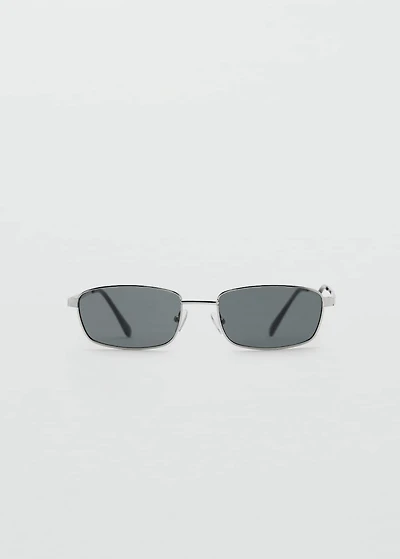 Rectangular metal frame sunglasses