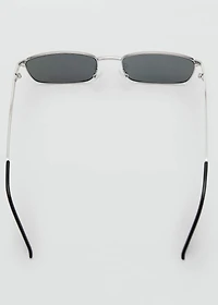 Rectangular metal frame sunglasses