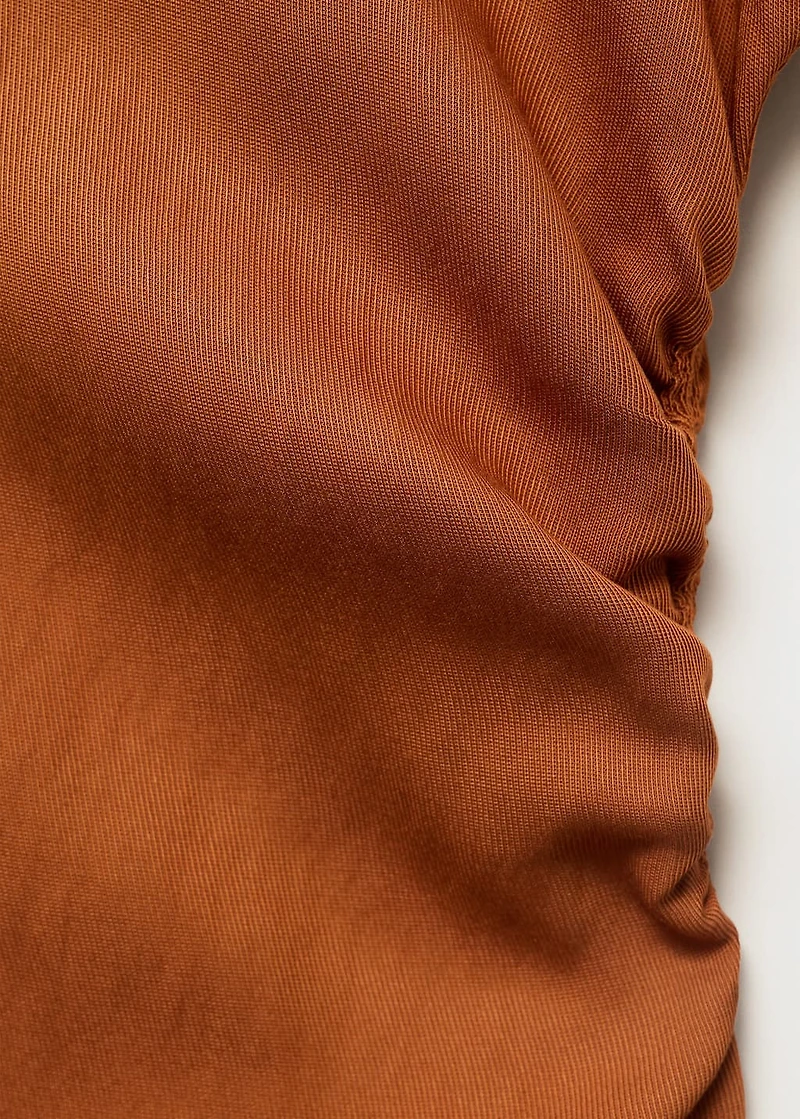 Midi-dress with gathered sides