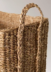 braided seagrass basket with handles