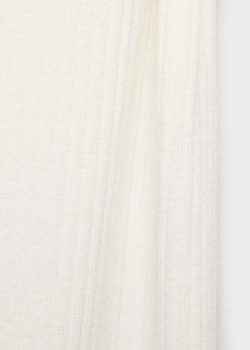 Ribbed dress with asymmetrical sleeves