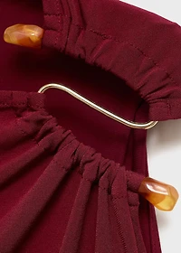 Draped dress with jewel detail