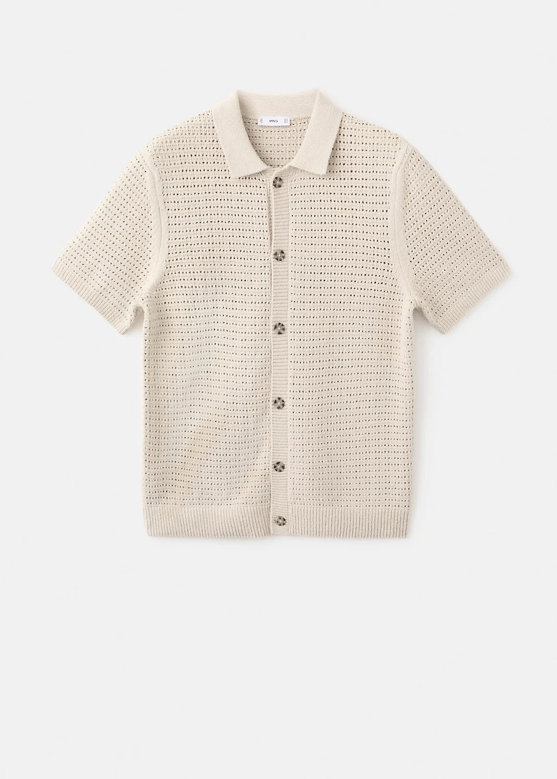 Openwork knitted shirt