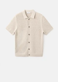 Openwork knitted shirt