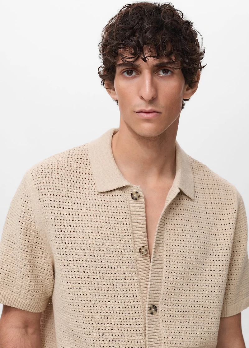 Openwork knitted shirt