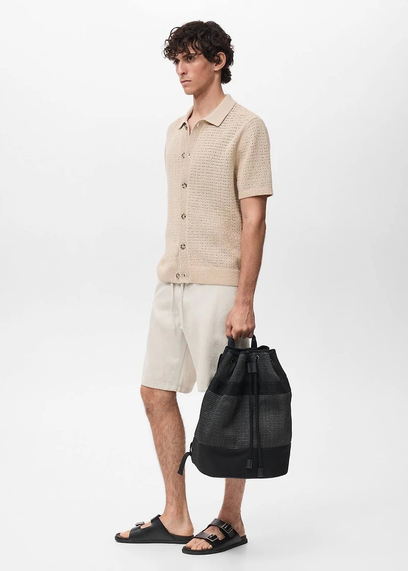 Openwork knitted shirt