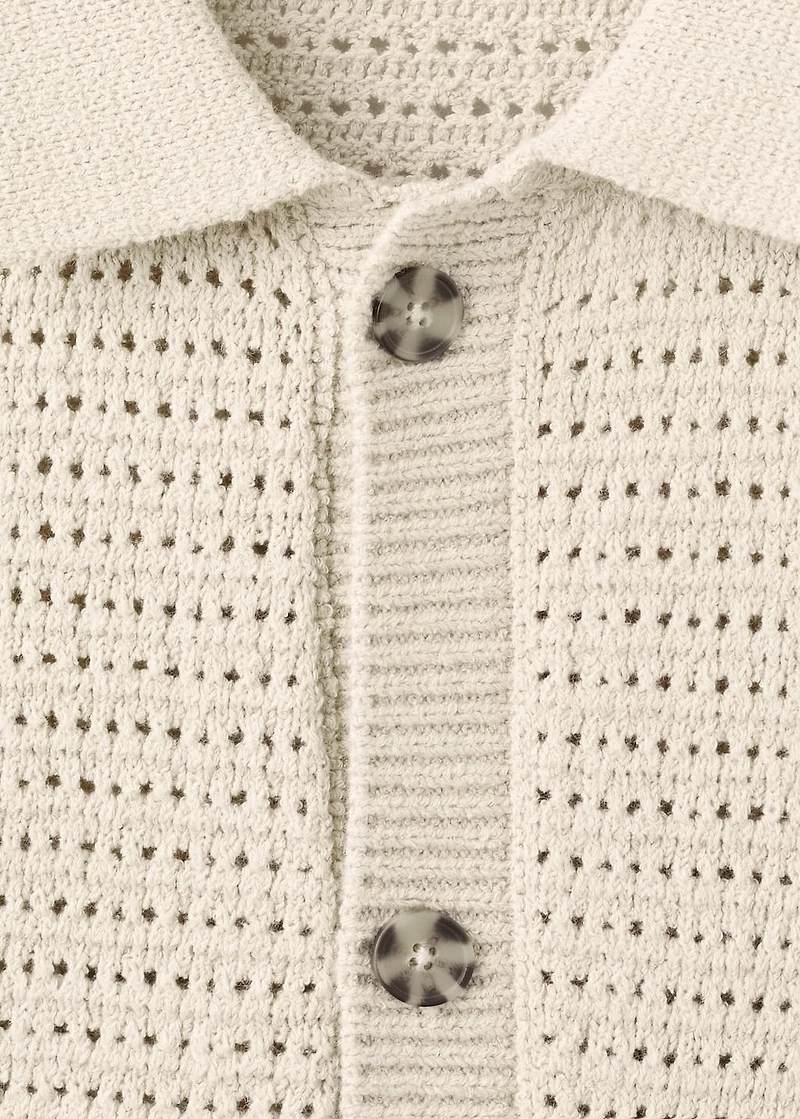 Openwork knitted shirt