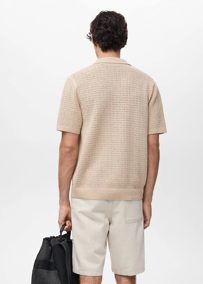 Openwork knitted shirt