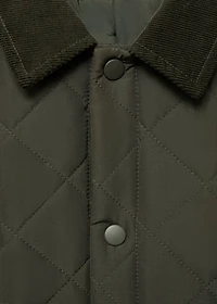 Quilted anorak with shirt collar