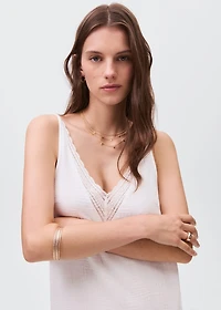 Dress with lace flounces
