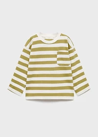 Chest-pocket striped T-shirt