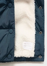 Anorak with shearling-effect hood