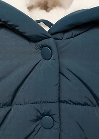 Anorak with shearling-effect hood