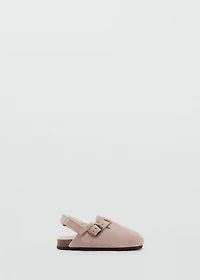 Sheepskin clogs with fur-effect lining