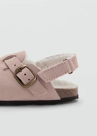 Sheepskin clogs with fur-effect lining