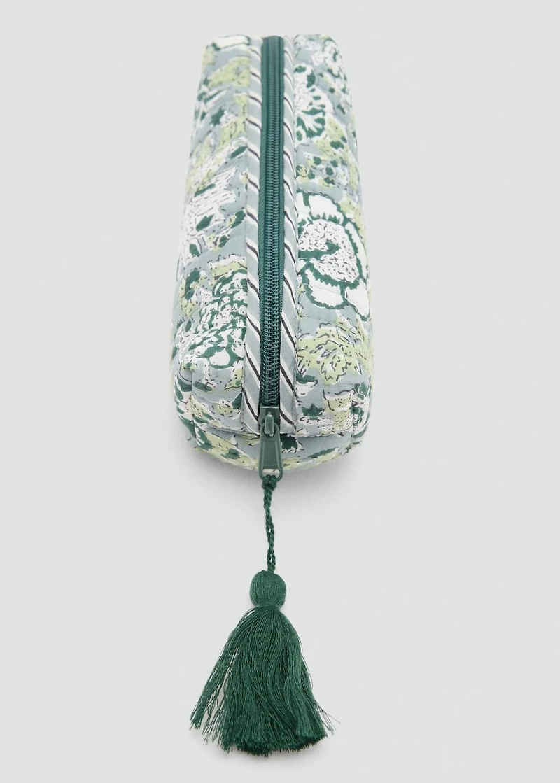 Floral-print pencil case