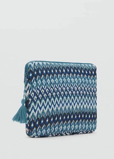 Laptop case with ethnic print