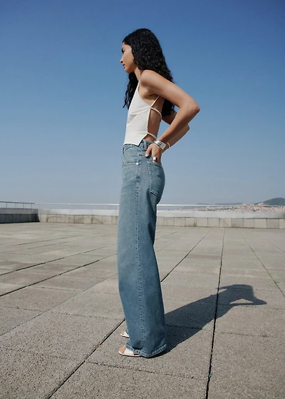 Mid-rise straight jeans