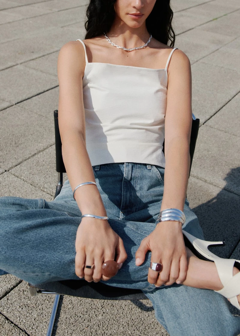 Mid-rise straight jeans