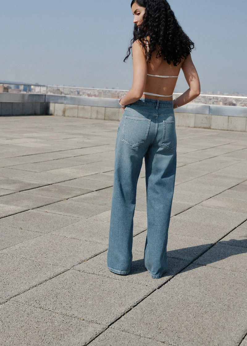 Mid-rise straight jeans