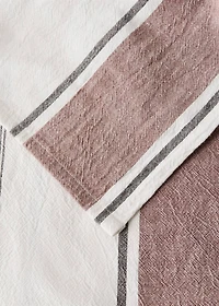 Cotton striped tablecloth for 2 to 4 diners