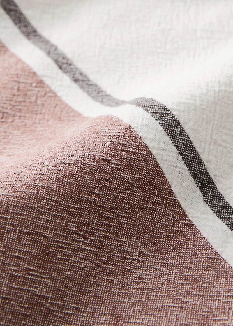 Cotton striped tablecloth for 2 to 4 diners